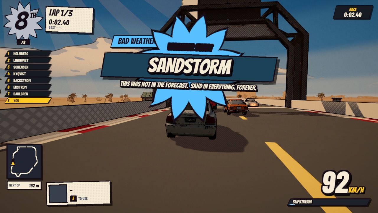 Bad Weather power-up: sandstorm